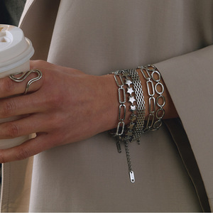 Pulsera de Acero Inoxidable Chapada en Oro de 18K Estilo Retro Francés para Mujer, Joyería con Baño de Oro al Vacío que No se Desvanece - Product Image 2