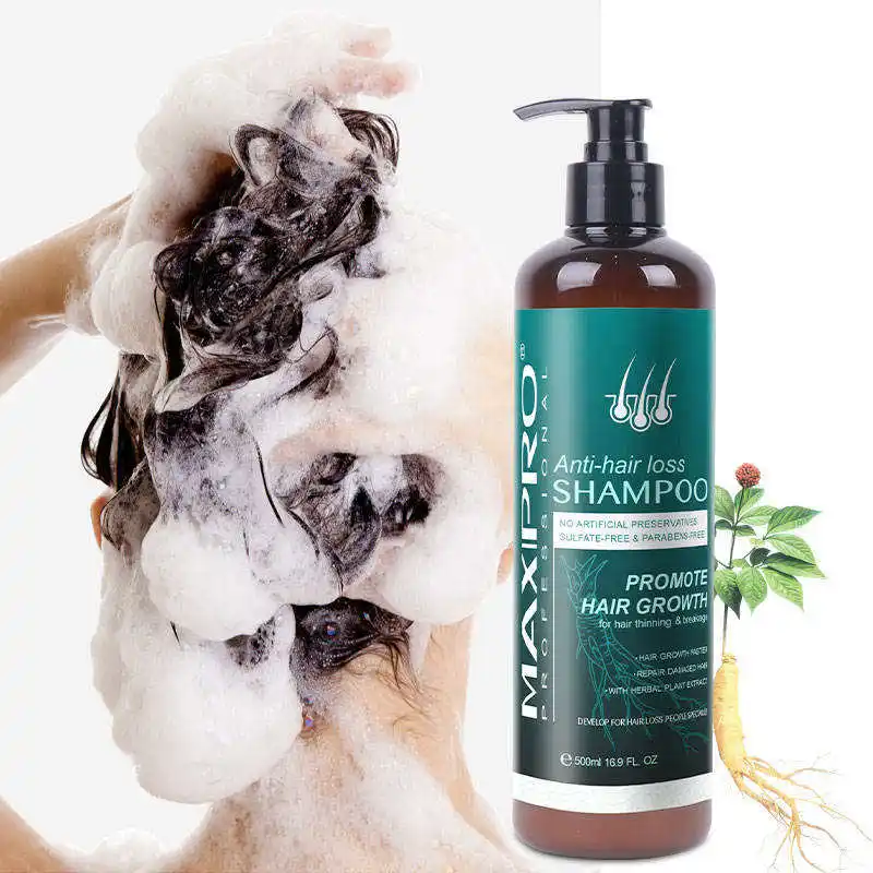Schlussverkauf top Maxipro bestes Anti-Haarausfall-Produkt kein Zusatzstoff Anti-Haarausfall chinesisches Kraut-Ginseng-Shampoo