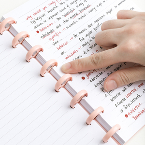 Biểu tượng tùy chỉnh OEM \ ODM dịch vụ bìa cứng A5 Kích thước <span class=keywords><strong>Made</strong></span> <span class=keywords><strong>PP</strong></span> chất liệu nấm snap-phong cách Loose-Leaf máy tính xách tay (4 cái) - Product Image 6