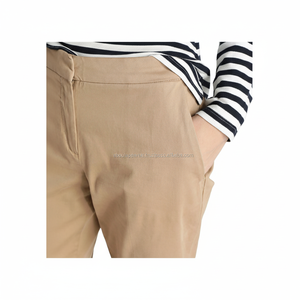 Pantalon décontracté en coton pour femmes, nouveau pantalon à boutons personnalisés, pantalon en sergé de coton, dernière mode, en soie pour hommes et femmes, vente en gros - Product Image 1