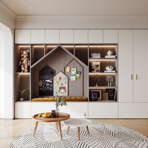 Serie Joyful Life: Cabina <span class=keywords><strong>Armadio</strong></span> Minimalista Moderna Personalizzabile per Tutta la Casa, Pannello MDF, Arredamento per Camera da Letto e Spogliatoio - Product Image 4