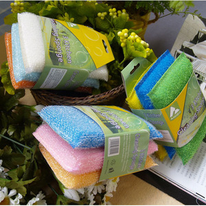 Éponges à récurer Action Scrub, lot de 2, tampons de nettoyage rectangulaires pour cuisine, couleur or - Product Image 5