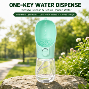 Bouteille d'eau portable pour animaux de compagnie, anti-fuite, avec bouton de boisson à une touche pour chiens et chats, voyages en plein air, promenades - Product Image 4