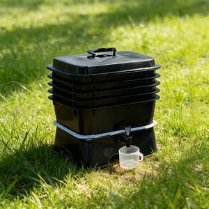 Boîte de compostage à vers pratique à cinq étages en plastique revêtu pour la culture des légumes en plein air moderne - Product Image 2