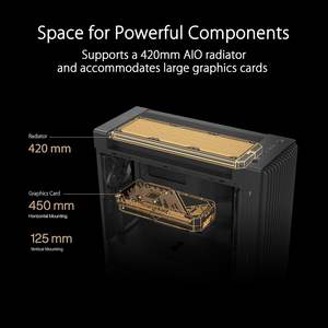 เคสคอมพิวเตอร์ Wholesale ProArt Pa602 E-Atx Full Tower รองรับหม้อน้ำขนาด 420 มม. พัดลมคู่ขนาด 200 มม. สำหรับธุรกิจและเกมมิ่ง สีดำ ผลิตจากเหล็กอัลลอยและพลาสติก - Product Image 2