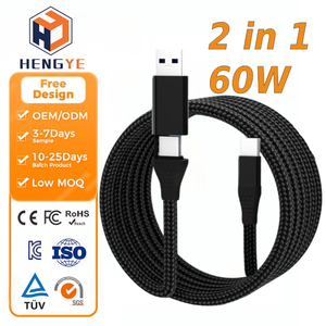 Charge super rapide Crod 1.5M PD Universal Type C à C USB à C Câble de téléphone rapide 60W Câble en nylon 2 en 1 - Product Image 1