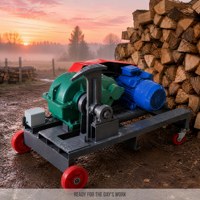 Nouvelle machine à granulés d'aliments électriques, fendeuse de bois, transmission par boîte de vitesses, construction robuste, 4 roues