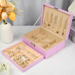 Boîte de rangement de bijoux en gros pour la maison avec serrure, pour colliers, bracelets, bagues et boucles d'oreilles - Product Image 1