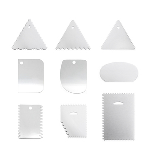 Kit <span class=keywords><strong>per</strong></span> Decorazione Torte Ecologico, Utensili da Pasticceria, Tagliapasta in Metallo, Raschietto e Pettine <span class=keywords><strong>per</strong></span> Torte - Product Image 3
