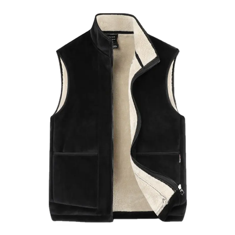 Alike Men's Doubled-Warm Fleece Gilet Outdoor Gilet Waistcoat Windproof Classic Sleeveless Lightweight Body Warmer Vest