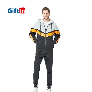 2020 2 Piece Tracksuit Set Sweatsuit Male Hoodie Football Plain Plus Size Zip Up Big And Tall Men Clothes Jogging Tracksuits