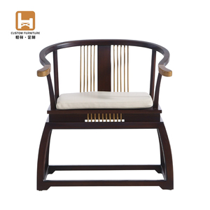 Nuova Poltrona Artigianale in Stile Cinese in Legno Massello Antico Ecologico per <span class=keywords><strong>Camera</strong></span> <span class=keywords><strong>da</strong></span> Letto e Soggiorno Personalizzabile con Schienale - Product Image 1