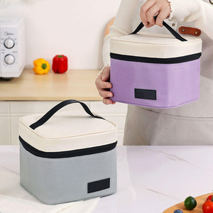 Portable <b>Lunch</b> Bag <b>Insulated</b> Aluminum Foil Padded Polyester <b>Lunch</b> <b>Box</b> for Students Zipper Wholesale Take-Out Packing - Product Image 3