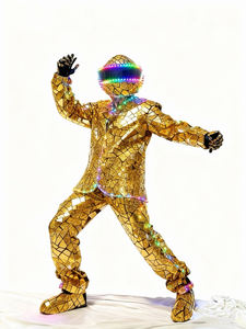 Traje de película de espejo metálico <span class=keywords><strong>futurista</strong></span> LED para escenario de salón de baile DJ danza Sci-Fi Cosplay traje espejo hombre espectáculo traje - Product Image 1