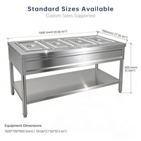Table chauffante pour aliments en acier inoxydable de qualité commerciale, capacité de charge de 300 kg/m, chauffage électrique pour restaurants et hôtels