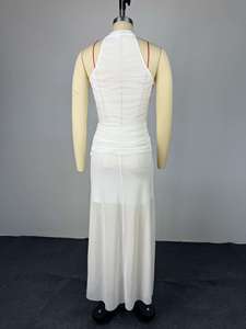 GX3599 <span class=keywords><strong>Abito</strong></span> Lungo Elegante da <span class=keywords><strong>Donna</strong></span> Senza Maniche con Design <span class=keywords><strong>Incrociato</strong></span>, Vestito Estivo Unico e Sexy per Feste - Product Image 5