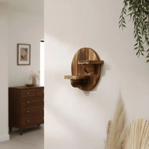 Hiện Đại Sang Trọng Hình Bầu Dục Bằng Gỗ Kệ Nổi Tường Kệ Gỗ Thẩm Mỹ Trang Trí Nội Thất Mộc Mạc Quốc Gia Phòng Trang Trí Nội Thất - Product Image 5