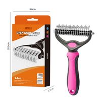 Outil de toilettage pour animaux de compagnie - Râteau pour sous-poils pour chiens et chats - Brosse double face pour éliminer les poils et démêler les nœuds pour animaux à poils longs