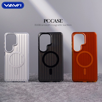 Casing HP VAWI B338 Anti Benturan Bahan PC Metal Bergelombang Lapisan Cat Magnetik untuk Samsung S26 Ultra Plus untuk iPhone Casing HP Mewah
