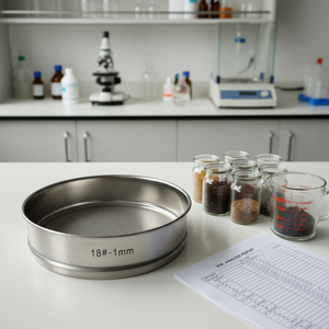 Stainless Steel SS304/SS316L Plain Weave Test Sieve 18 <b>Mesh</b> 1mm 200mm Diameter-ASTM Standard for Lab Particle Analysis - Product Image 3