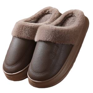 รองเท้าแตะผู้ชายไซส์ใหญ่พิเศษสำหรับฤดูหนาว ผ้าฝ้ายบุขนด้านใน กันลื่น อุ่นสบาย พื้น PU หนานุ่ม ระบายอากาศได้ดี - Product Image 4