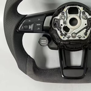Volant pour Audi R8 A3 A4 A5 A6 <span class=keywords><strong>A7</strong></span> S3 S5 Q5 Q7 TT TTs RS RS3 RS5 RS7 <span class=keywords><strong>R3</strong></span> R5 Volant de voiture personnalisé en cuir Alcantara - Product Image 3