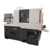 Tour CNC de type suisse à 5 axes YH1112V pour découpe longitudinale de précision, tournage et fraisage de métaux avec 21 outils, système SYNTEC