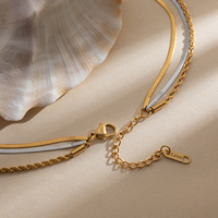 Collier à plusieurs rangs J&D en acier inoxydable plaqué or 18 carats, chaîne torsadée en forme de serpent, bijoux pour femmes, cadeau