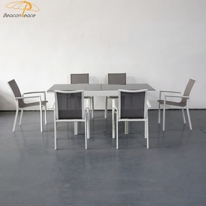 Ensemble table à manger et chaises extensibles <span class=keywords><strong>de</strong></span> <span class=keywords><strong>jardin</strong></span> en <span class=keywords><strong>aluminium</strong></span> pour patio extérieur moderne pour restaurant - Product Image 4