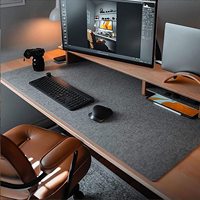 Tapis de souris extra-long en laine cousue, pour bureau, XL, avec Base antidérapante, pour clavier d'ordinateur