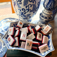 Desain Koboi Barat Vintage 160pcs Set Mahjong Akrilik Amerika Motif Kaktus dan Tapal Kuda Hadiah Premium untuk Pecinta Permainan Mahjong
