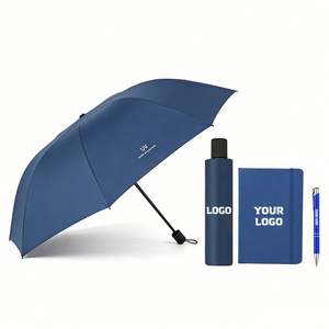 Parapluie pliant automatique à trois sections, moderne, en pongee, imprimé sérigraphié, avec revêtement noir anti-UV, prêt à l'emploi, pour la vente en gros - Product Image 1