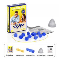 Jeu d'échecs magnétique avec cordon réglable amélioré et grandes pierres magnétiques durables, jeu de société éducatif pour enfants