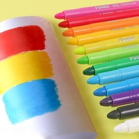 Crayons de cire torsadés lavables Foska, 12 couleurs assorties, pour dessin et peinture, fournitures d'art durables – Offre spéciale