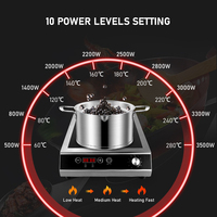 Moseener Cuisinière à induction électrique commerciale avec panneau en céramique Acier inoxydable Affichage numérique LED Contrôle intelligent