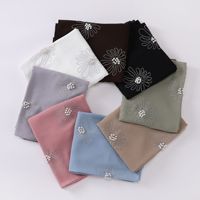 Écharpe Hijab en Chiffon Perlé à Fleurs et Strass, de Haute Qualité, pour Femmes Musulmanes Malaisiennes, Vente en Gros Sharut