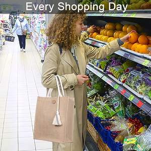 Hot Beach Grocery Gift Women Inner Bag Buttons Recycled Foldable Waterproof Customised Tote Bag Jute - Product Image 5