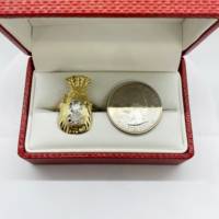 Duyizhao – Nouvelle collection : Bague Sac d'Argent Plaqué Or 14 carats, Design Hip Hop Tendance et Personnalisé pour Hommes et Femmes