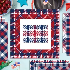 4 de Julio patrón álbum de recortes papel Buffalo Plaid doble cara envoltura de regalo DIY papel decorativo para manualidades