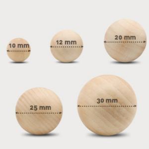 Bolas de Madera Redondas sin Acabado para Manualidades y Joyería, 5 Tamaños, Bolas Naturales Pulimentadas para Proyectos Creativos - Product Image 3