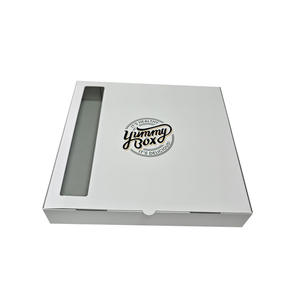 Desain buatan pabrik logo dapat digunakan kembali merah muda 6 7 8 9 10 inci kertas bergelombang kemasan makanan kerucut adonan Pizza-kotak dengan jendela - Product Image 2