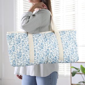 3 Pcs Empty <b>Mahjong</b> Bag <b>Set</b> Thickened Blue Floral Quilted Carrying Bag <b>Set</b> with Two Wrappers Card Bags <b>Mahjong</b> Racks - Product Image 3