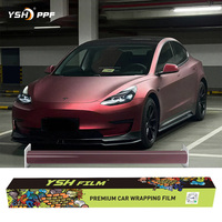 Film de protection auto-cicatrisant YSH PET Starlight Ruby Red de luxe, changeant de couleur, anti-sable, avec garantie de plus de 5 ans