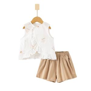 Tela de algodón 100%, ropa informal de verano para bebés, aire acondicionado, 2 uds., ropa para niñas pequeñas, conjuntos de ropa para niñas pequeñas - Product Image 5