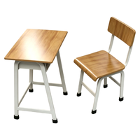 Set Meja dan Kursi Belajar Siswa Tunggal Kaki Logam Gaya Modern Hemat Tempat, Laris Terjual