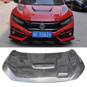 Capot moteur en fibre de carbone style JS pour Honda Civic Si Type R Coupé et Berline 10e génération 2016+ avec nouvelles vis - Product Image 2