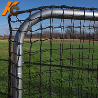 Usine!! Écran de sécurité de cage de frappe de baseball en HDPE L filet de tangage avec roues, filet de baseball en polyéthylène filet de clôture