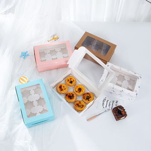 2/4/6 caja <span class=keywords><strong>de</strong></span> embalaje para cupcakes embalaje papel Kraft muffin taza huevo tarta caja al por mayor caja <span class=keywords><strong>de</strong></span> embalaje para pasteles - Product Image 3