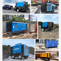 Compresseur d'air portable diesel de 7 bars, 100 PSI, 5 m³/min / 185 CFM, pour le forage minier