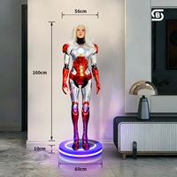 Sculpture de Robot IA Cybernetique Fille Mécanique, Décoration Artistique Futuriste pour Salon et Bureau, Figurine Créative de Bureau, Jouet Tendance
